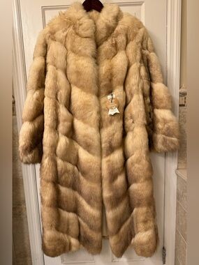 🧥 Vintage Diane Furs Real Australian Opossum Fur 47" Full Length Coat 🧥